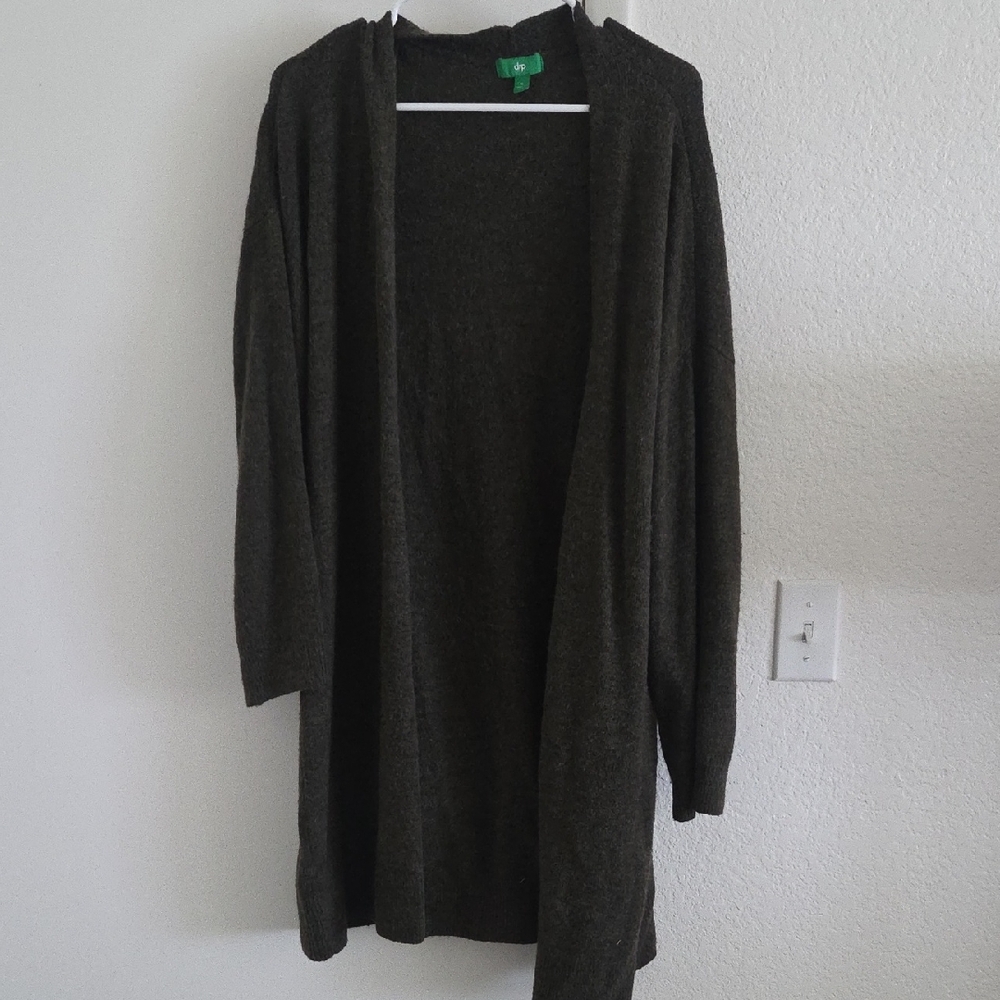 dip Charcoal Open-Front Cardigan